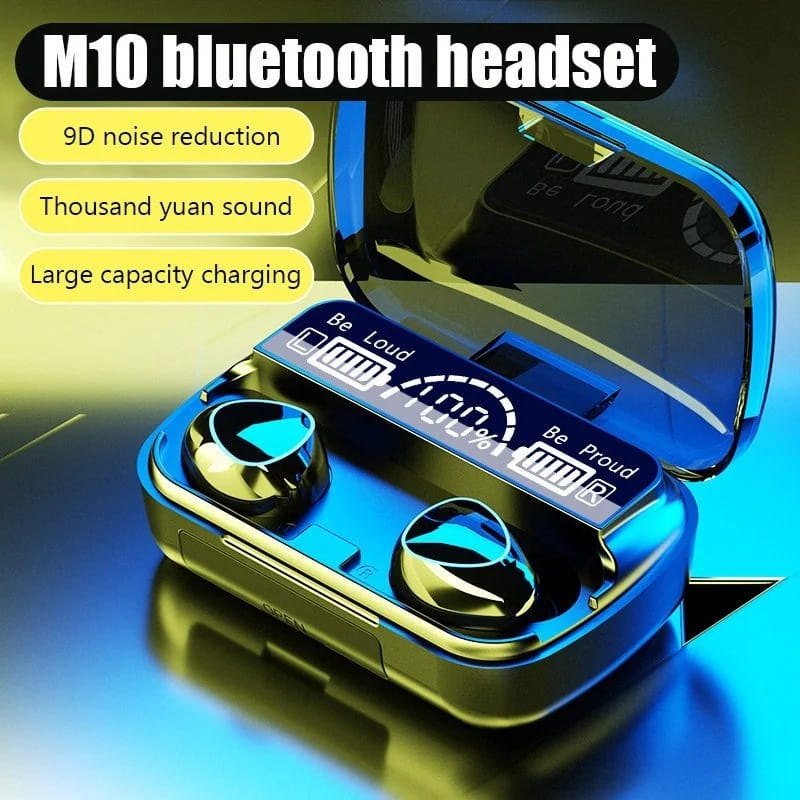 M10 TWS Bluetooth 5.3 Earbuds | LED Display | Wireless Earphones with Microphone - Bazora
