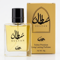 Bazora Sultan Premium Long Lasting Perfume 50g bottle with elegant packaging and luxurious fragrance display.