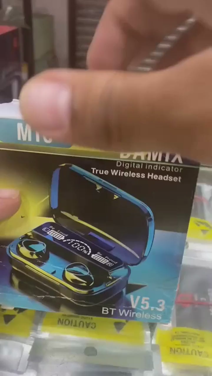 M10 TWS Bluetooth 5.3 Earbuds | LED Display | Earphones with Microphone